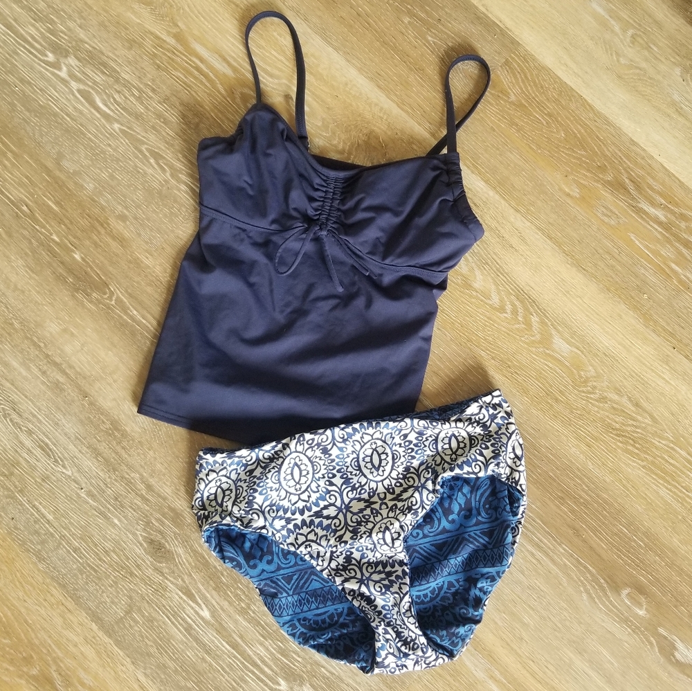 Land's End Blue Tankini Swimsuit